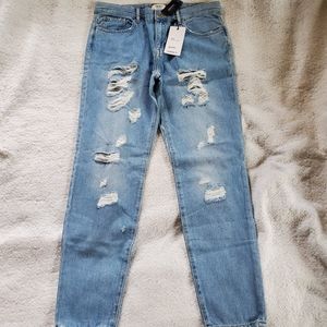 Forever 21 Boyfriend Fit Distressed Jeans,  Sz 28, NWT